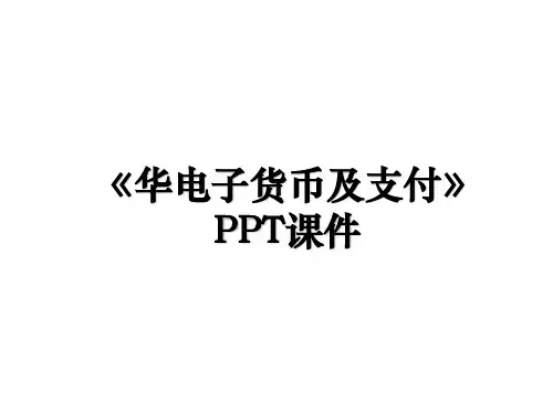 《华电子货币及支付》PPT课件电子教案