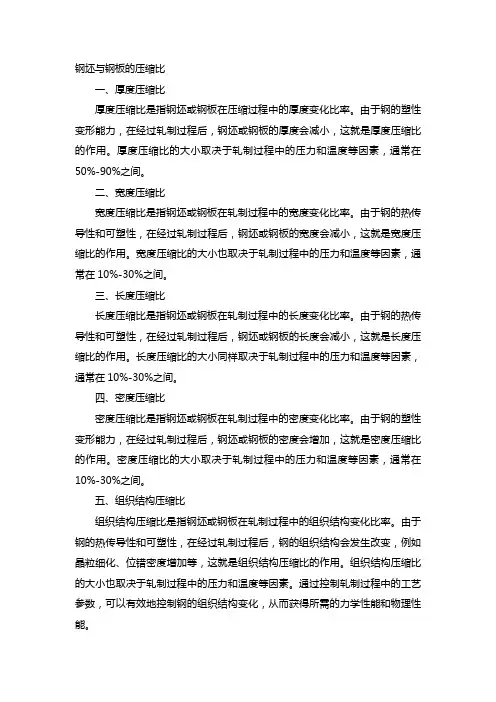 钢坯与钢板的压缩比
