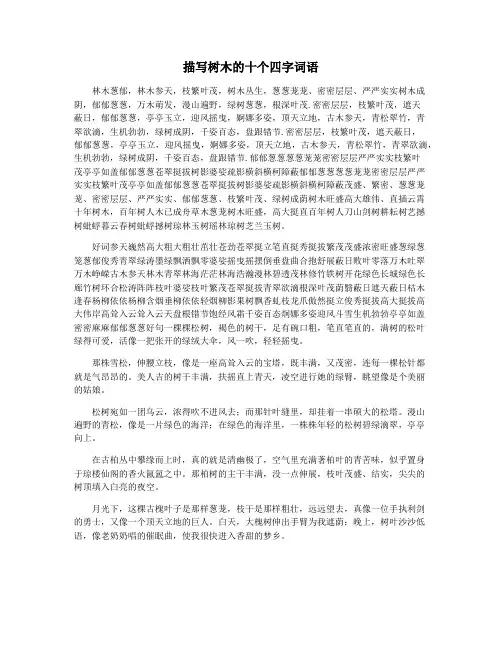 描写树木的十个四字词语