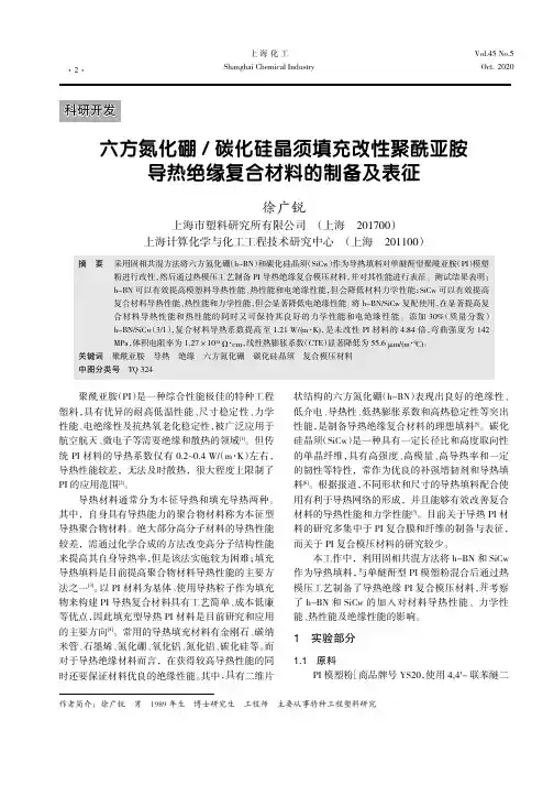 六方氮化硼碳化硅晶须填充改性聚酰亚胺导热绝缘复合材料的制备及表征