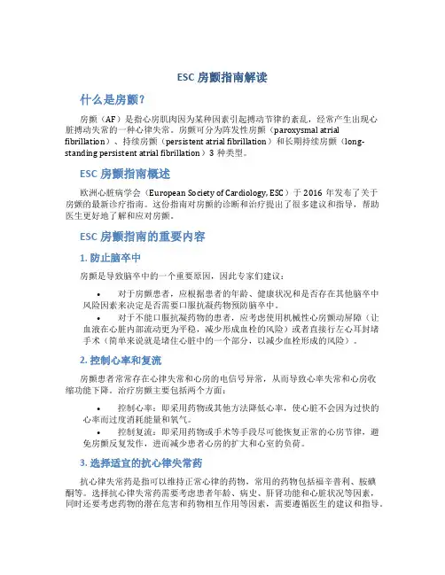 ESC房颤指南解读