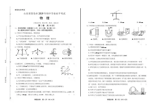 2019年山东省青岛中考物理试卷(含答案与解析)