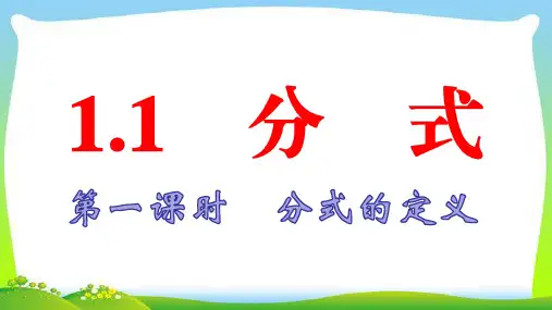 2020年湘教版八年级上册数学复习课件 1.1 第1课时 分式的定义