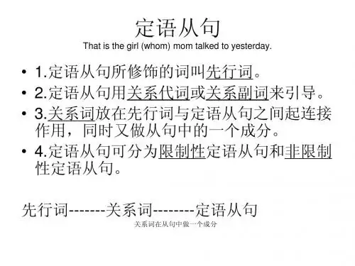 高中定语从句总结