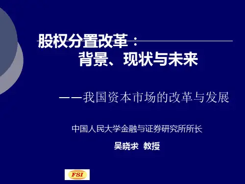 股权分置改革：背景、现状与未来.pptx