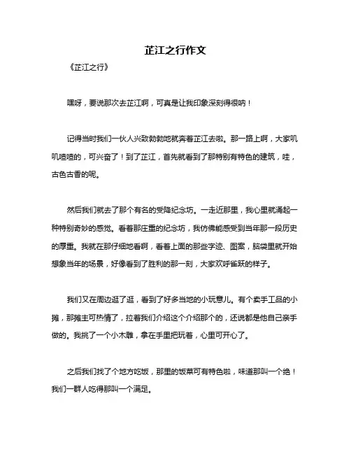 芷江之行作文