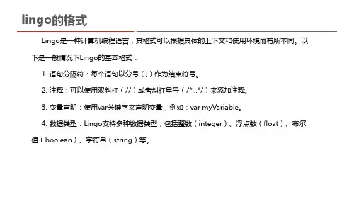 lingo的格式