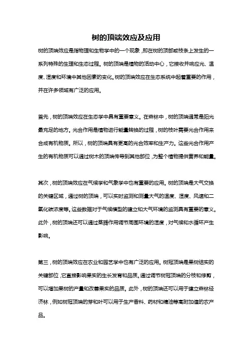 树的顶端效应及应用