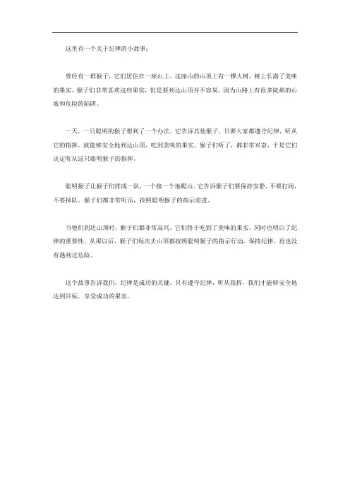 关于纪律的小故事