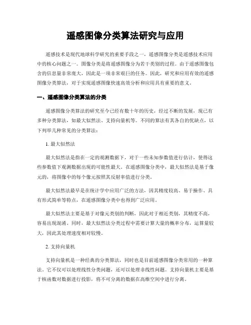 遥感图像分类算法研究与应用