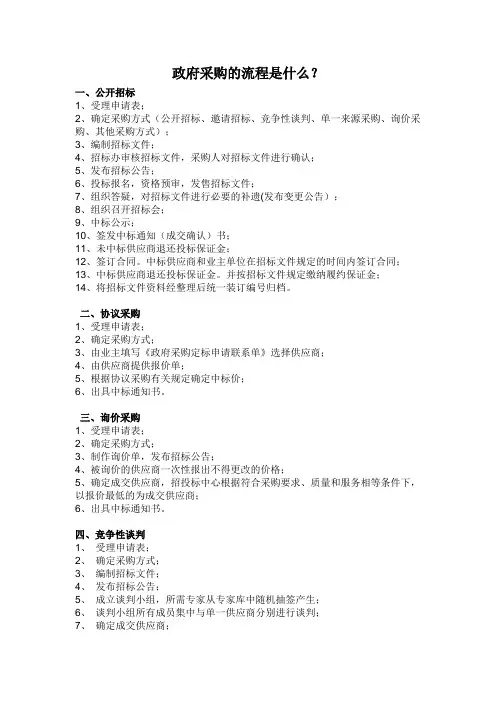 政府采购的流程是什么