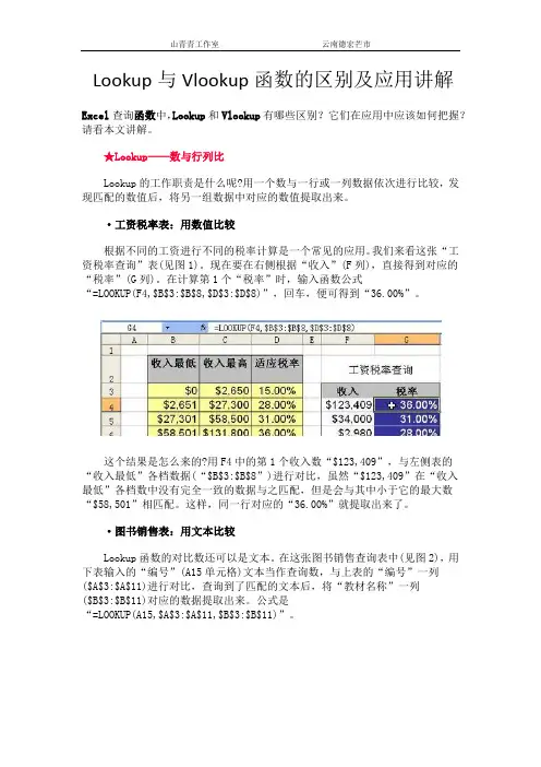 Lookup与Vlookup函数的区别及应用讲解
