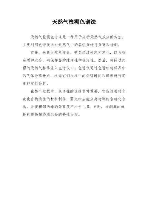 天然气检测色谱法