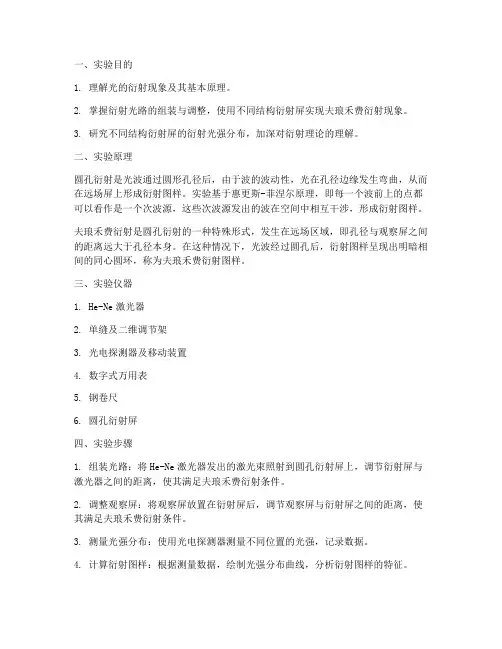 圆孔衍射_实验报告