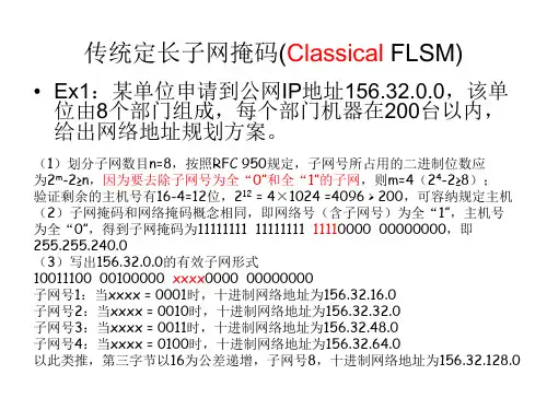 关于定长和变长子网掩码的计算SMask