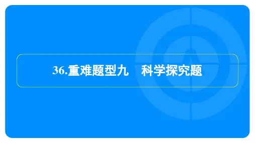 2025年中考化学总复习重难题型九 科学探究题