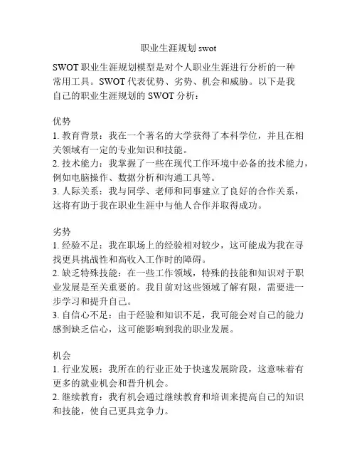 职业生涯规划swot