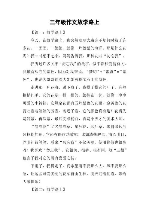 三年级作文放学路上