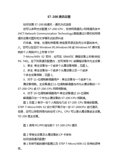 S7-200通讯设置