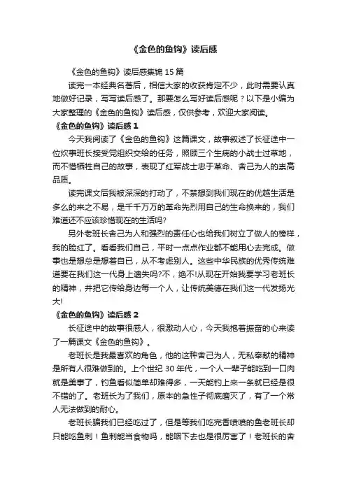 《金色的鱼钩》读后感