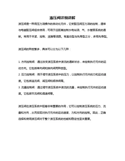 液压阀详细讲解