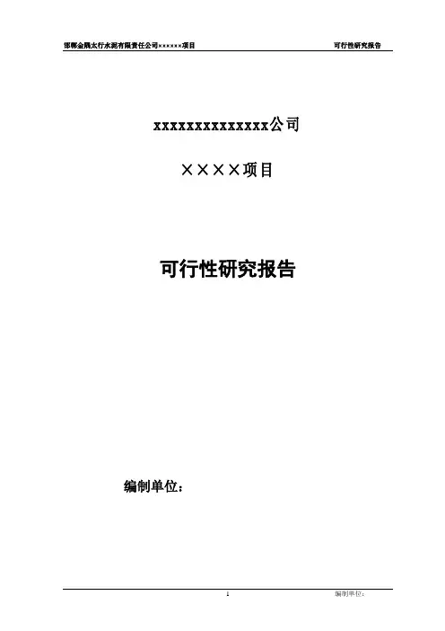 可研报告模板