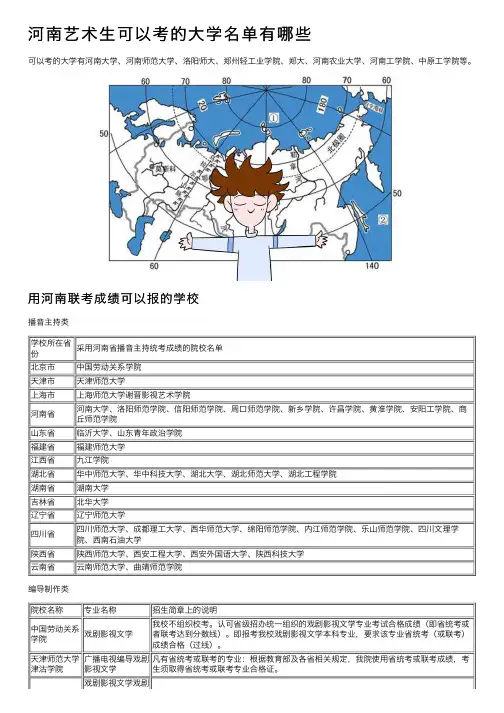 河南艺术生可以考的大学名单有哪些