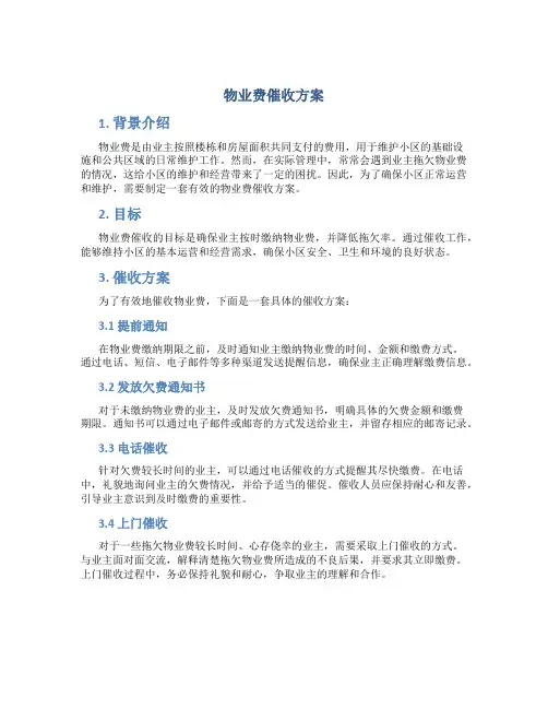 物业费催收方案