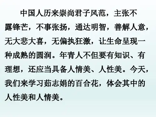 统编版高中语文必修上册3.1《百合花》(共27张PPT)