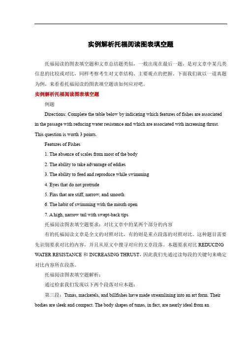 实例解析托福阅读图表填空题