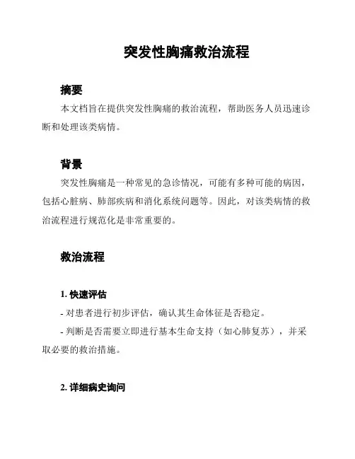突发性胸痛救治流程