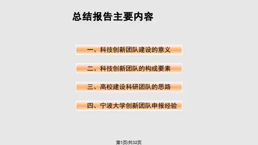 创新团队经验报告PPT课件