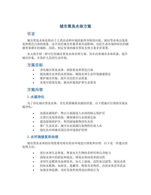 城市黑臭水体方案