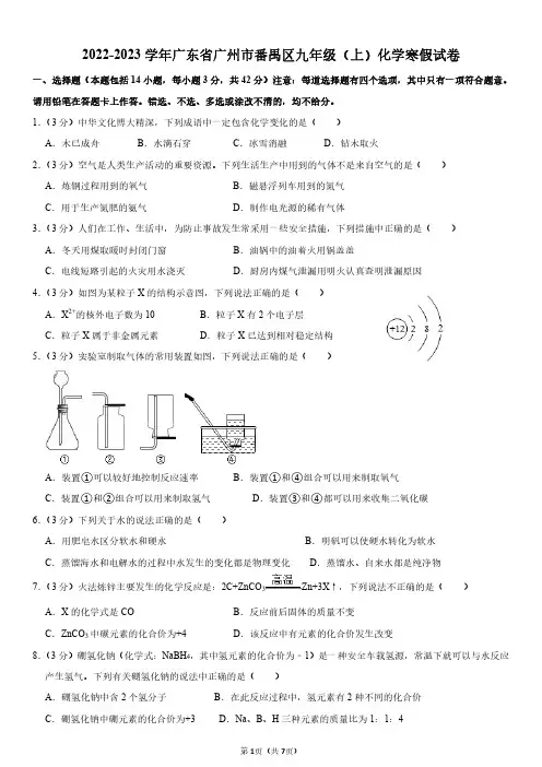 化学寒假作业
