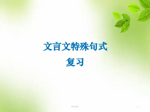 初中文言文特殊句式ppt课件
