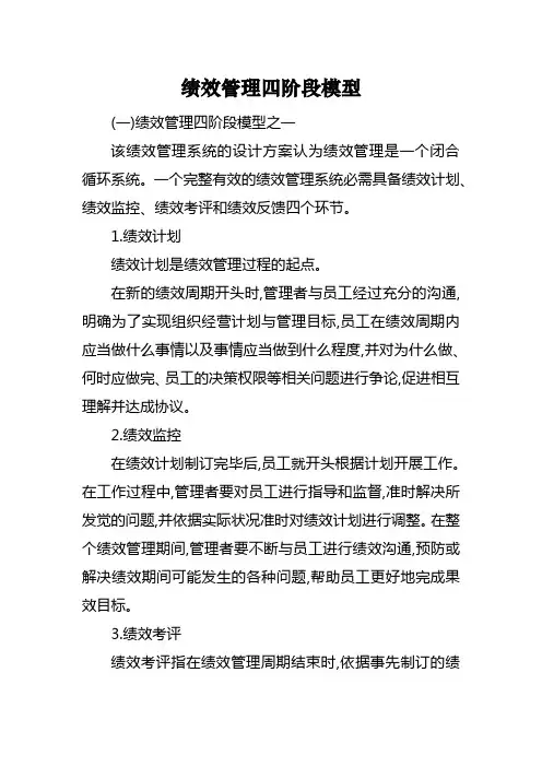 绩效管理四阶段模型
