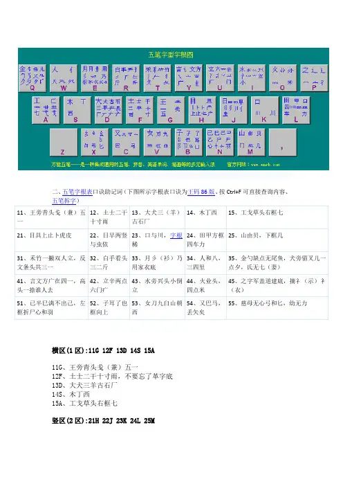 五笔字根学习