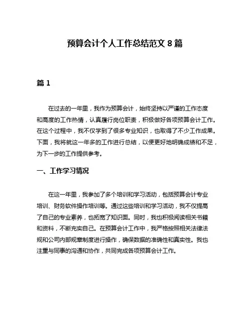 预算会计个人工作总结范文8篇