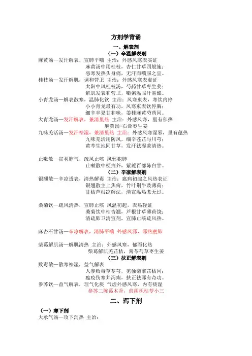方剂学背诵 (自动保存的)
