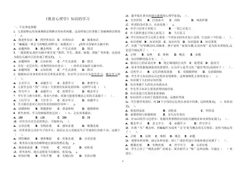 教育心理学-知识的学习
