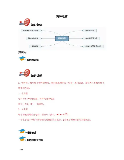 【精品初三物理】九年级两种电荷 