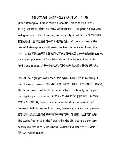 易门大龙口森林公园春天作文二年级