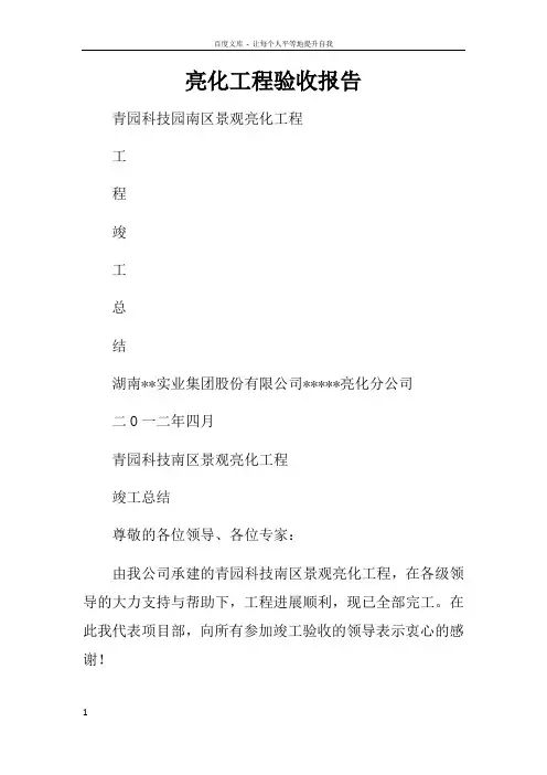 亮化工程验收报告