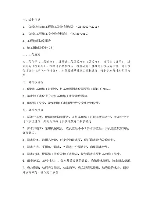 桩基础降排水专项方案