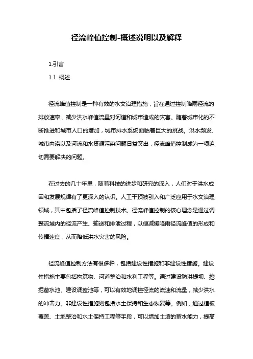 径流峰值控制-概述说明以及解释