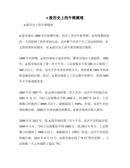 a股历史上的牛熊梳理