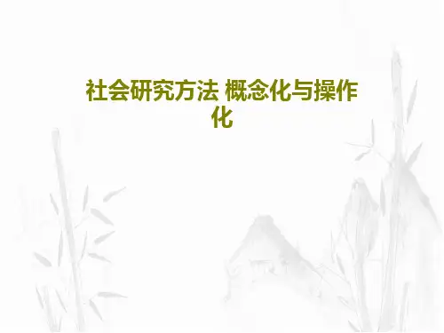 社会研究方法 概念化与操作化共54页文档