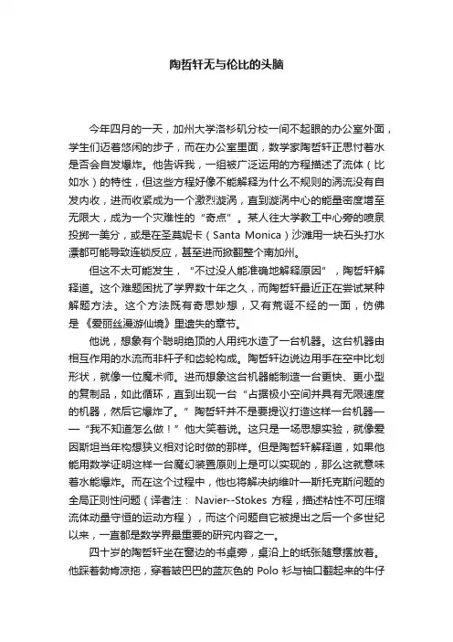 陶哲轩无与伦比的头脑