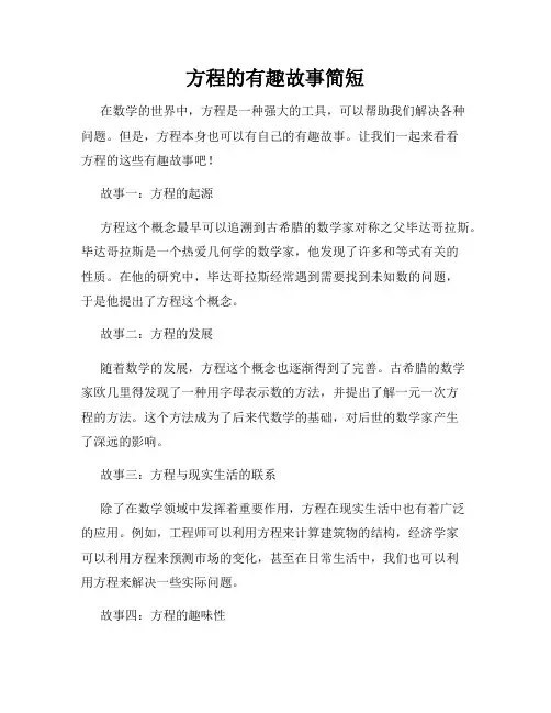方程的有趣故事简短