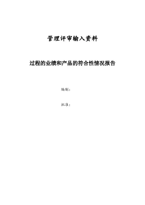 过程的业绩和产品的符合性情况报告